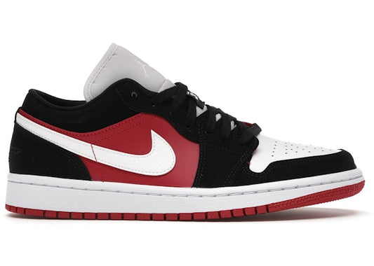 Jordan 1 Low Black White Gym Red (Women's)